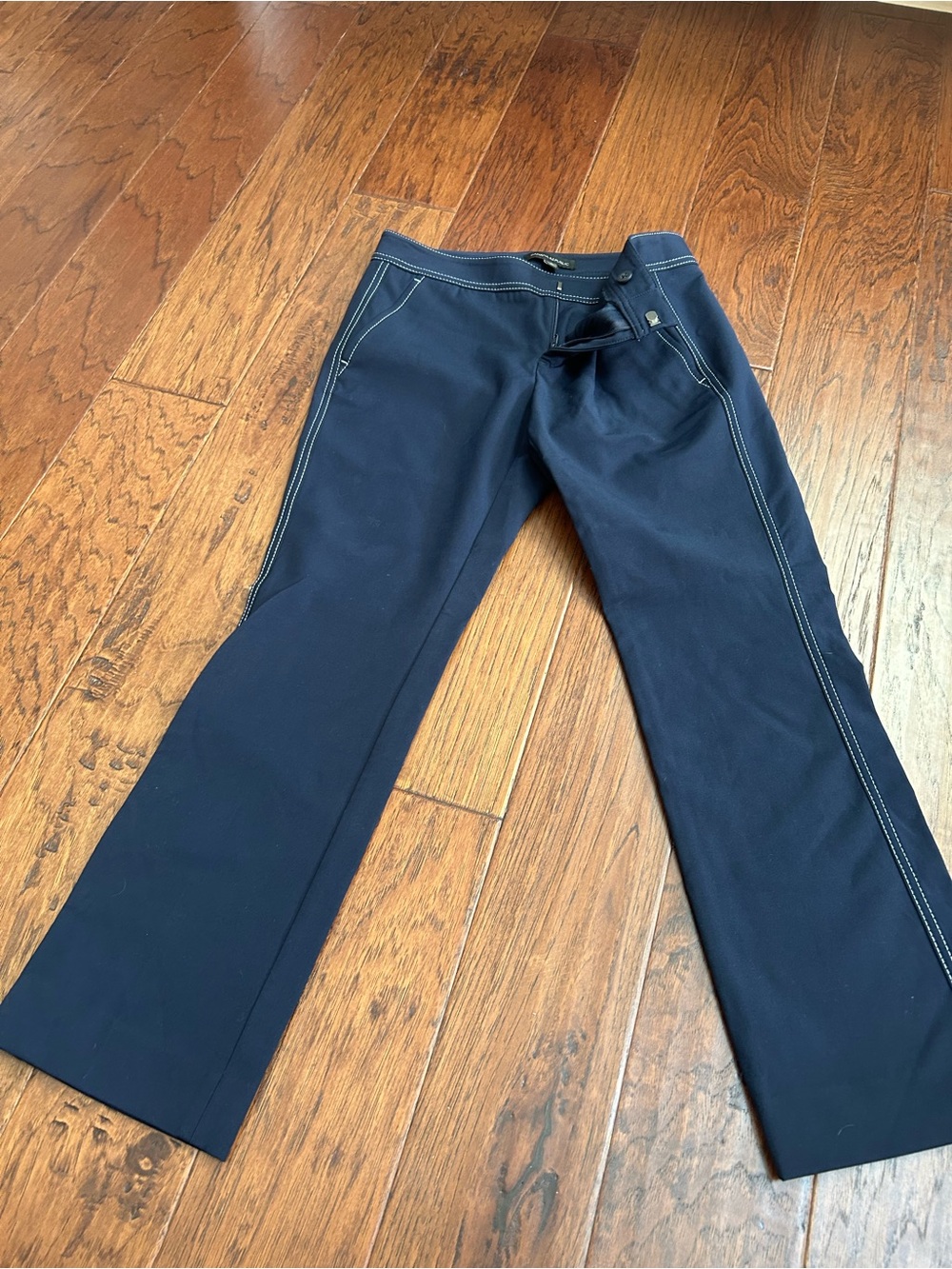 Banana Republic Navy Pants with White Topstitching